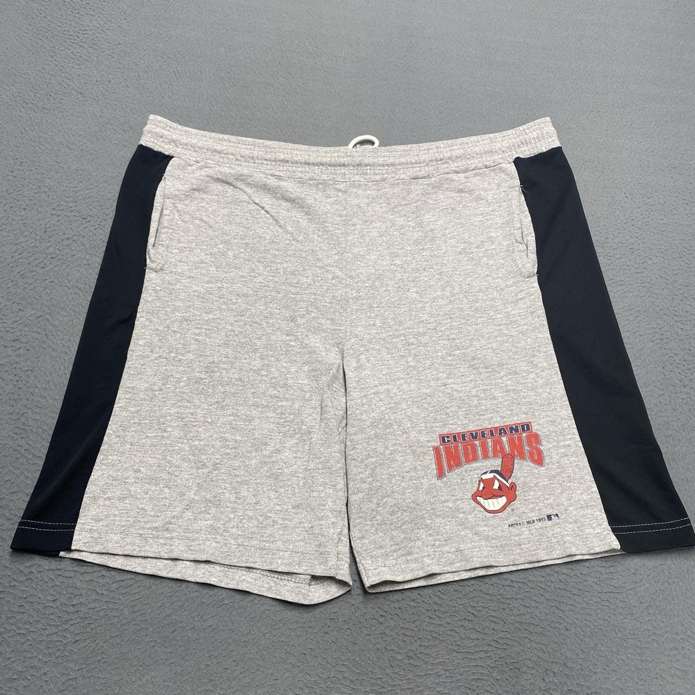 Vintage Cleveland Indians Shorts Mens Medium Gray MLB Baseball Jostens 90s